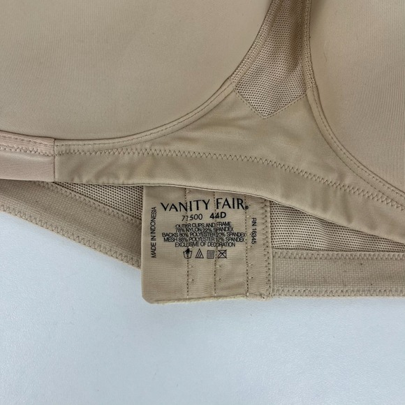 Lot of 3 Vanity Fair Bras Women's Size 44D Beige White Wireless - Picture 9 of 10